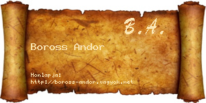 Boross Andor névjegykártya