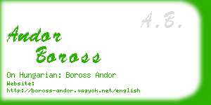 andor boross business card